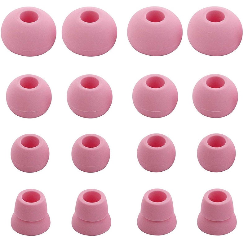 BLLQ Replacement Silicone Ear Tips Ear Buds Ear gels for Beats by dr dre Powerbeats 3 Wireless Stereo Earphones - 16PCS 8 Pairs with 4 Size Options ï¼ˆPinkï¼‰
